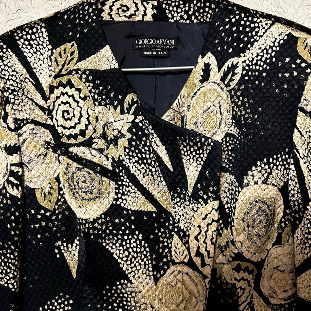 GIORGIO ARMANIジョルジオアルマーニ ノーカラージャケットイタリア製
