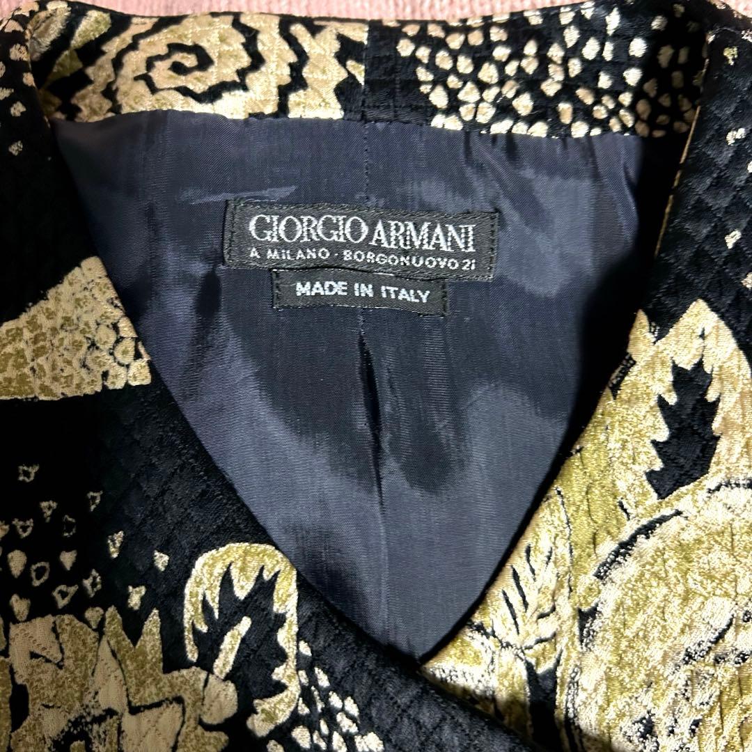 GIORGIO ARMANIジョルジオアルマーニ ノーカラージャケットイタリア製