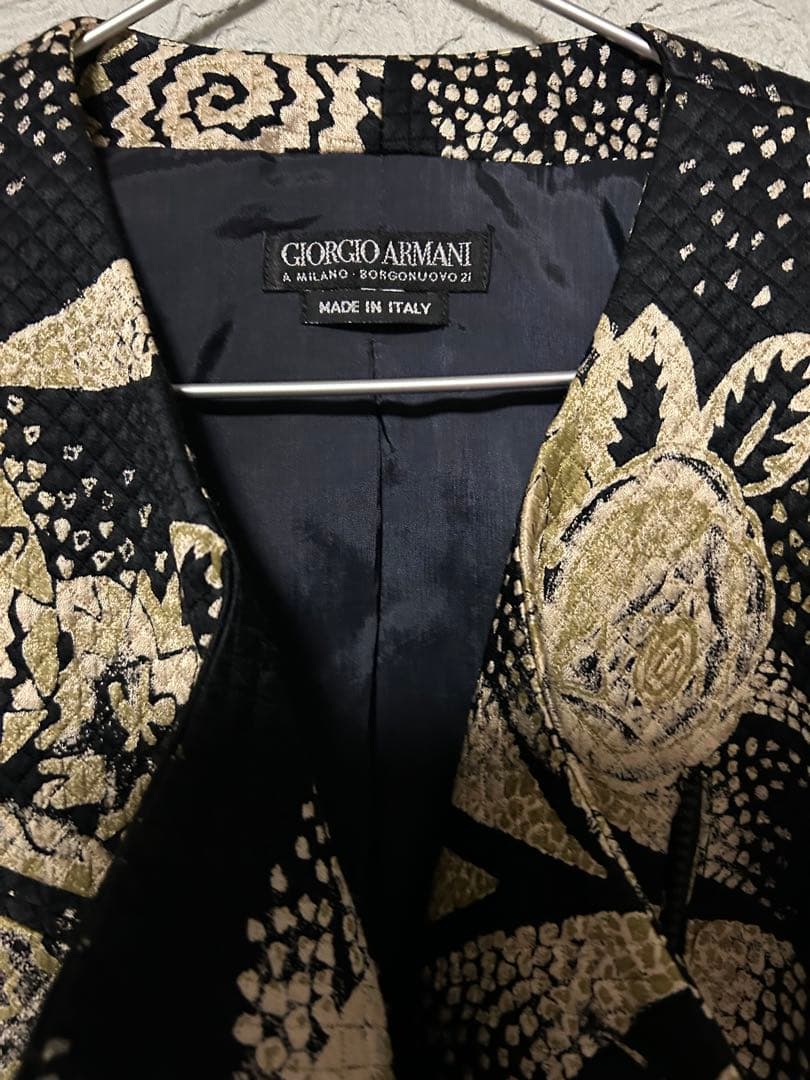 GIORGIO ARMANIジョルジオアルマーニ ノーカラージャケットイタリア製