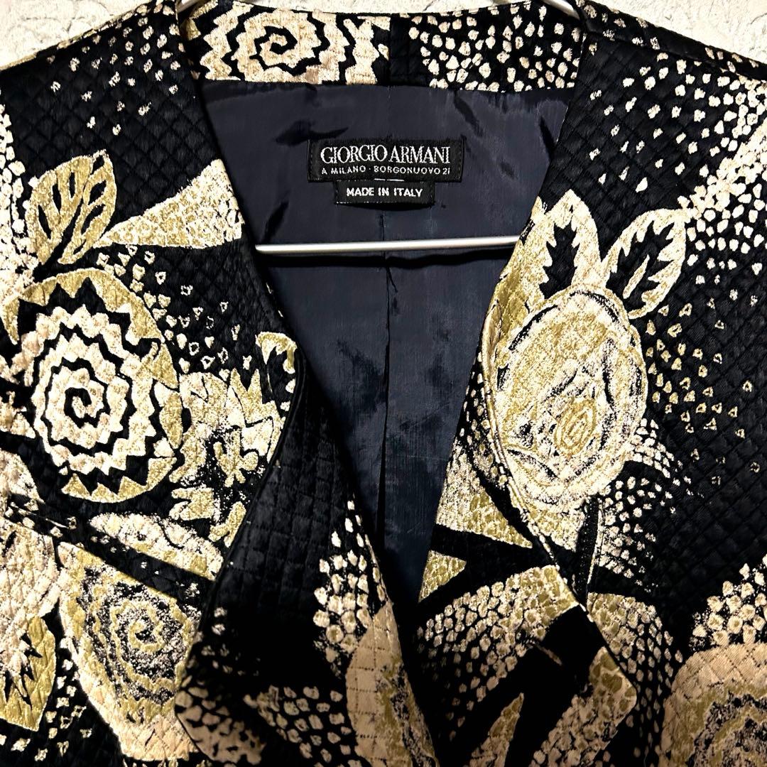 GIORGIO ARMANIジョルジオアルマーニ ノーカラージャケットイタリア製