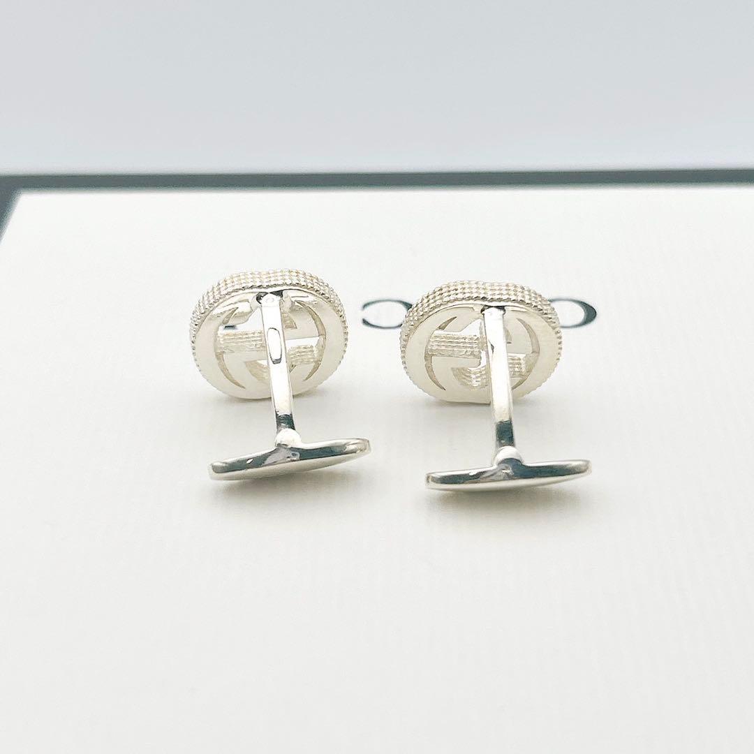 2478-2 美品✨GUCCI カフス　インターロッキング　シルバー925