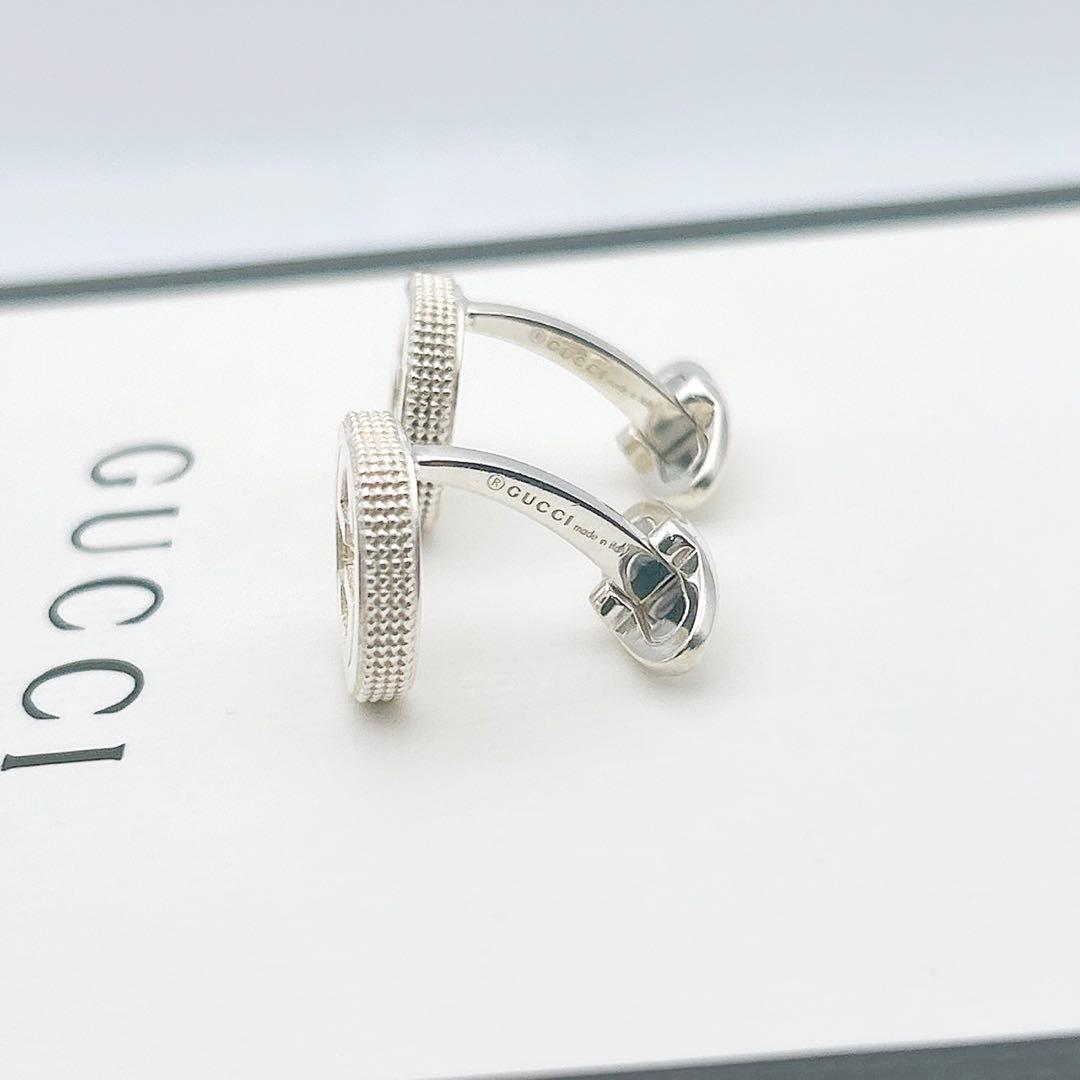 2478-2 美品✨GUCCI カフス　インターロッキング　シルバー925