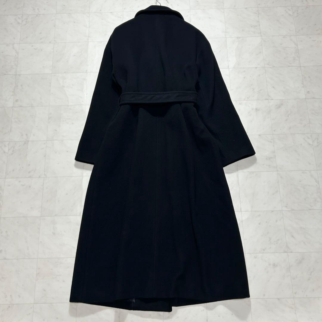 URBAN RESEARCH ベルテッドチェスターコート ロング ブラック