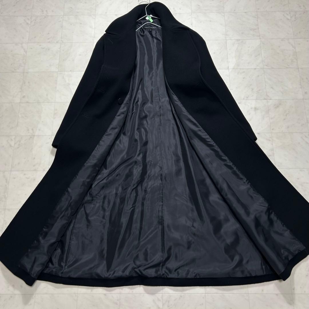 URBAN RESEARCH ベルテッドチェスターコート ロング ブラック