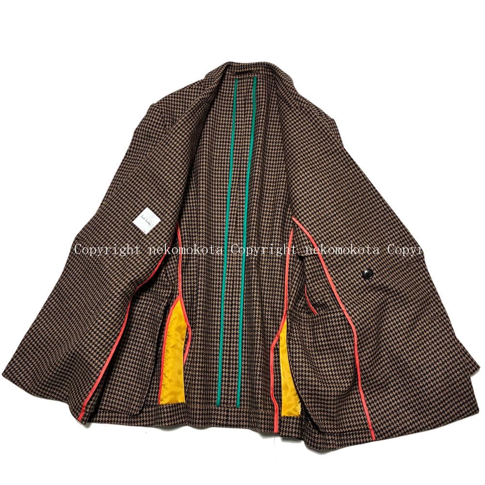 ポールスミス ウール キャメル 千鳥柄 ダブル テーラード ジャケット M