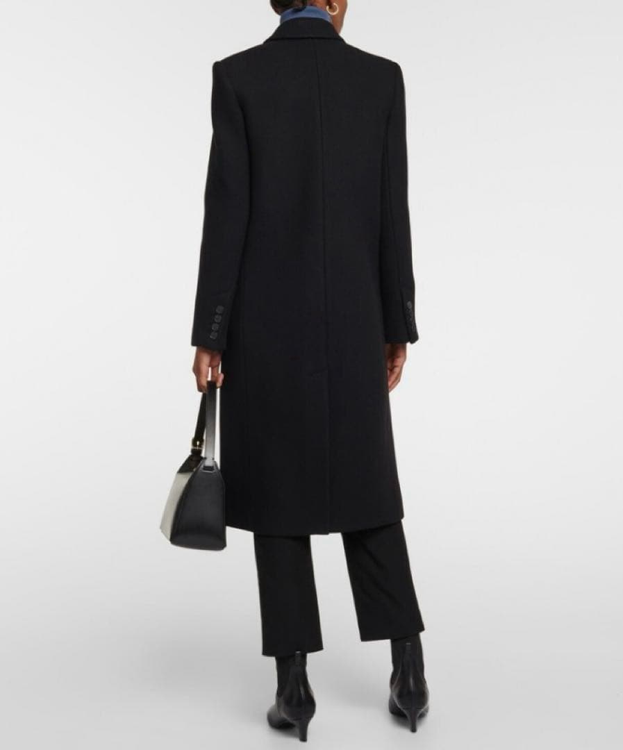 未使用JOSEPH◆カシミヤ混シングルコート36黒14万 美ライン定番品