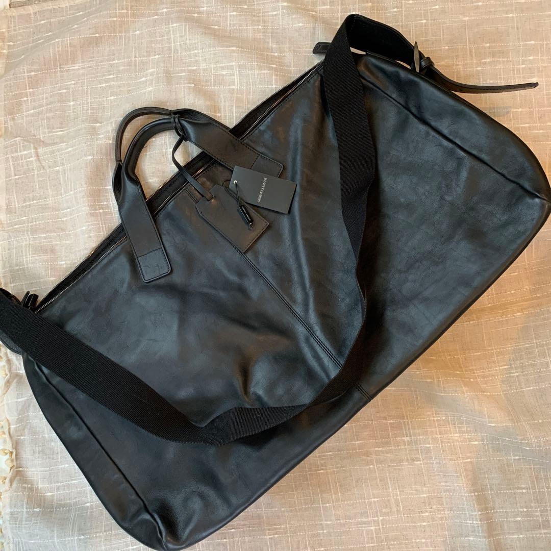 お値下げ！Giorgio Armani ブラックボストンバッグ