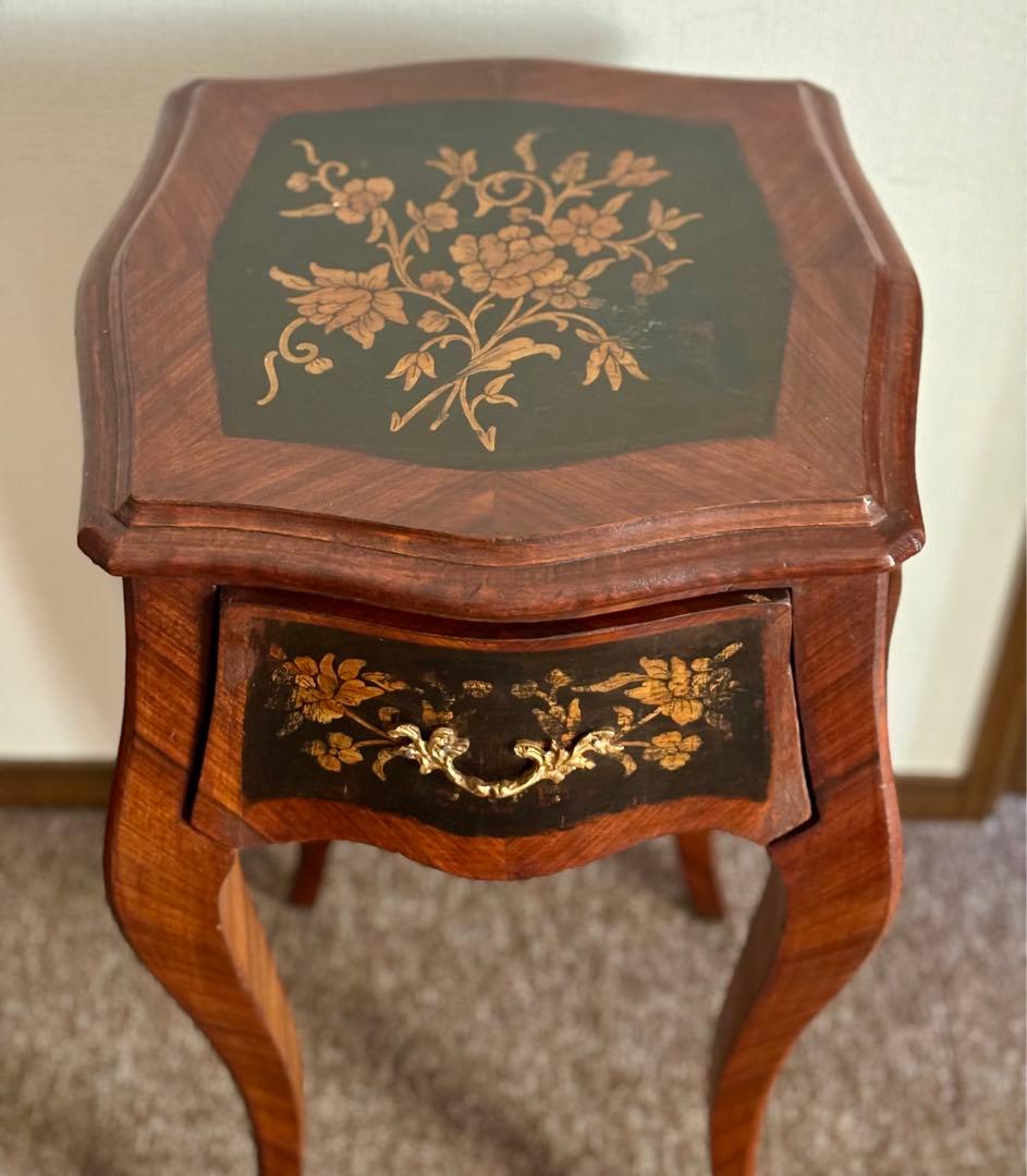 フランスアンティーク　家具　花台　サイドチェスト　キングウッド　1800年初頭