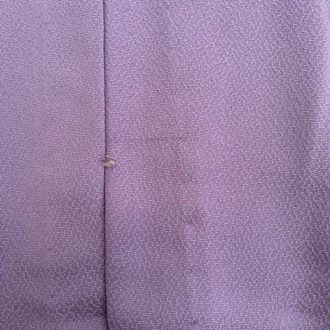 色無地 単衣 さんび誂製 「羽田登喜男」洗える着物 竜胆色 一つ紋 トールサイズ