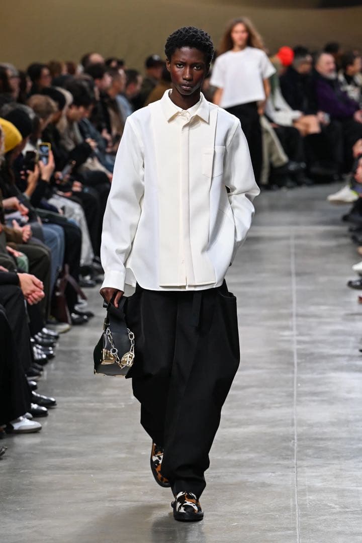 Sacai 【タグ付き・試着のみ】ウール100% ワイドレッグパンツ