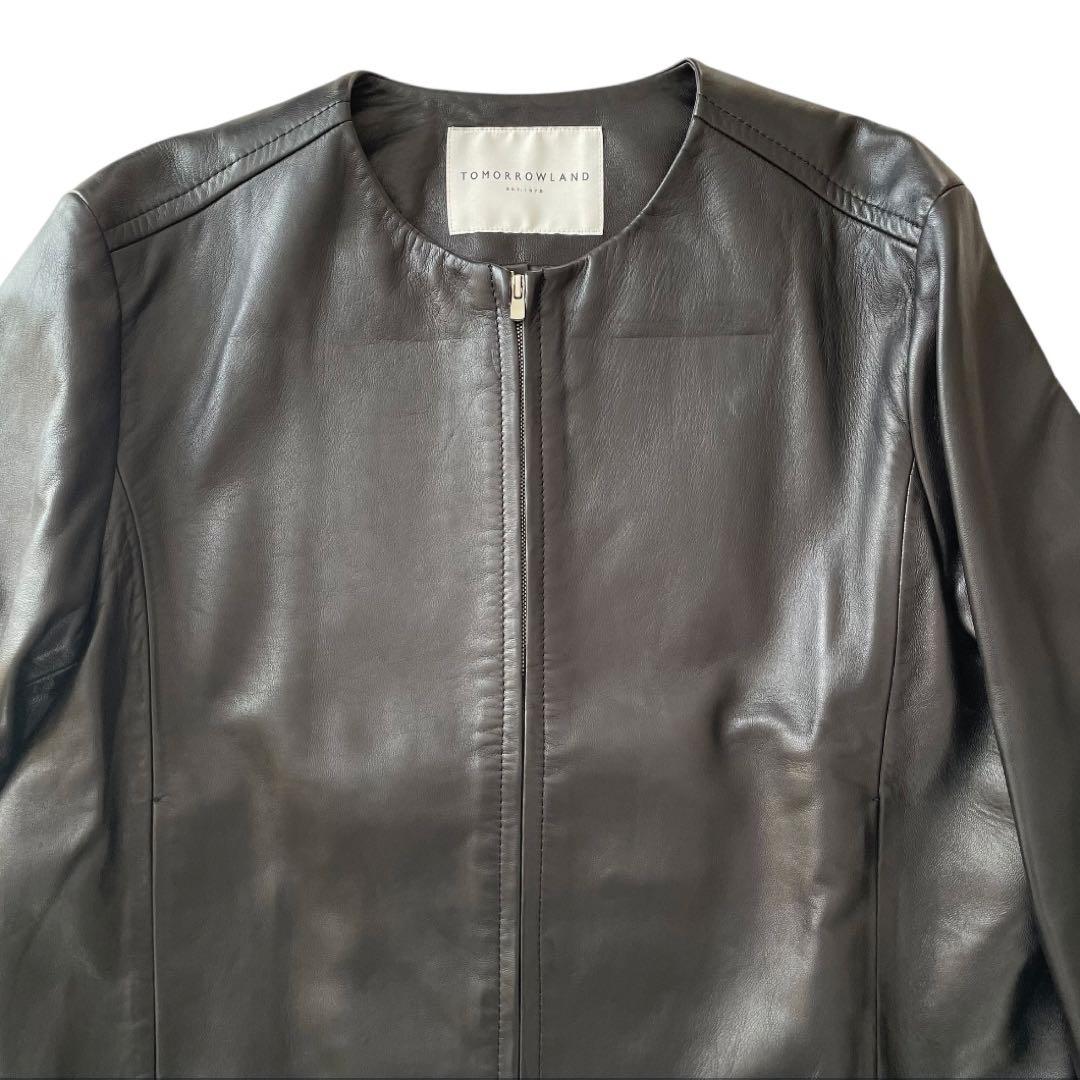 TOMORROWLAND トゥモローランド　レザージャケット　黒　36