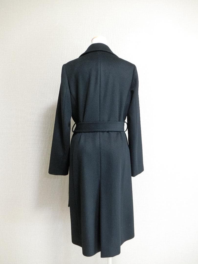 WELL　INED　イネド　カシミヤ混　ベルテッド　コート　ブラック　９