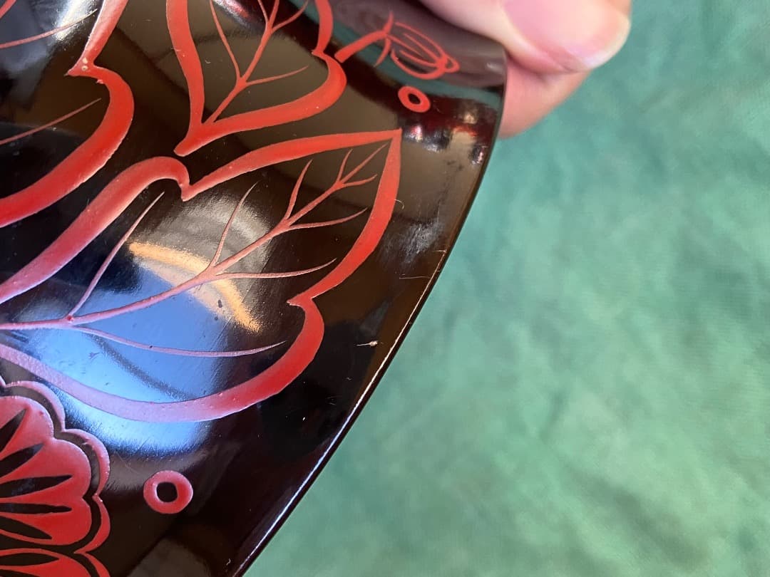 能登蔵出し 時代物 吉野塗 扶養手 蓋付 大椀 2客セット /漆器椀 懐石 正月