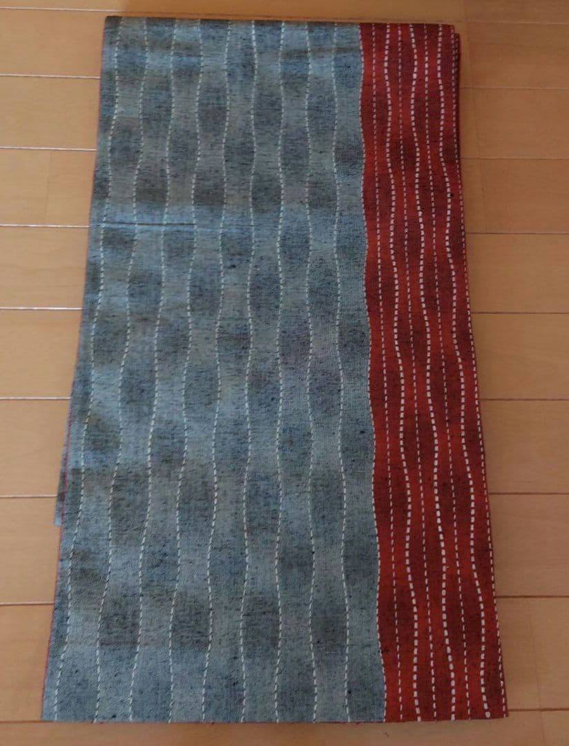 nkmm【訳あり】大島紬フルセット　正絹　袷　紬全通リバーシブル袋帯