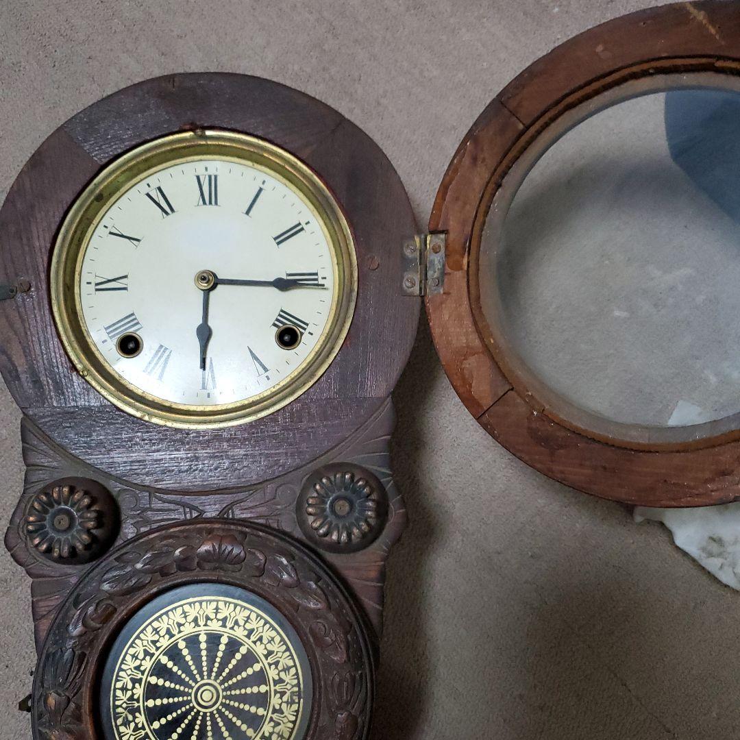 せいちゃんさん専用です古い掛け時計　精工舎？　姫だるま時計　四つ丸　ゼンマイ式