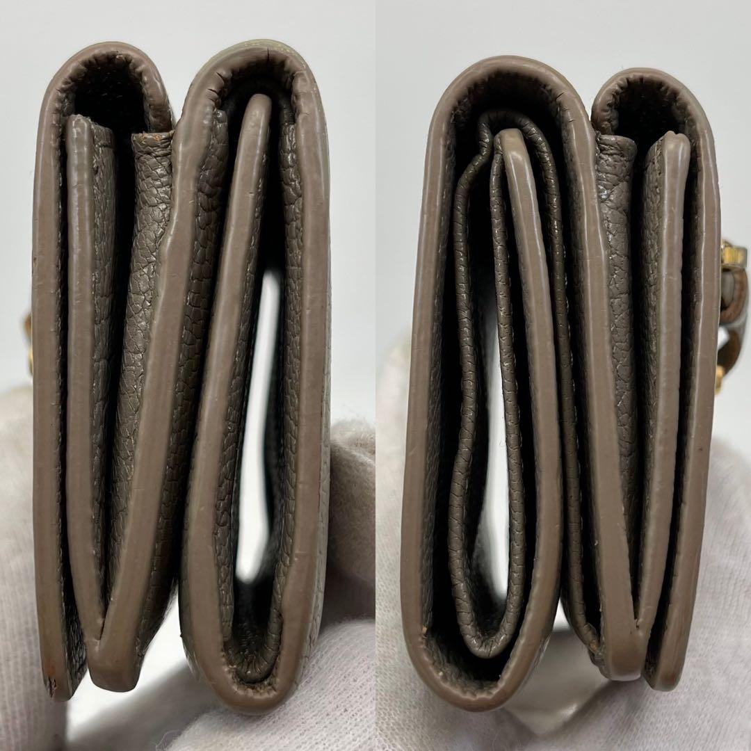 バレンシアガ 三つ折り財布 エッジシティ クラシックミニ ゴールド金具 レザー