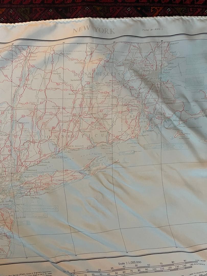 CARUSO カルーゾ シルク スカーフ ニューヨーク地図 イタリア製