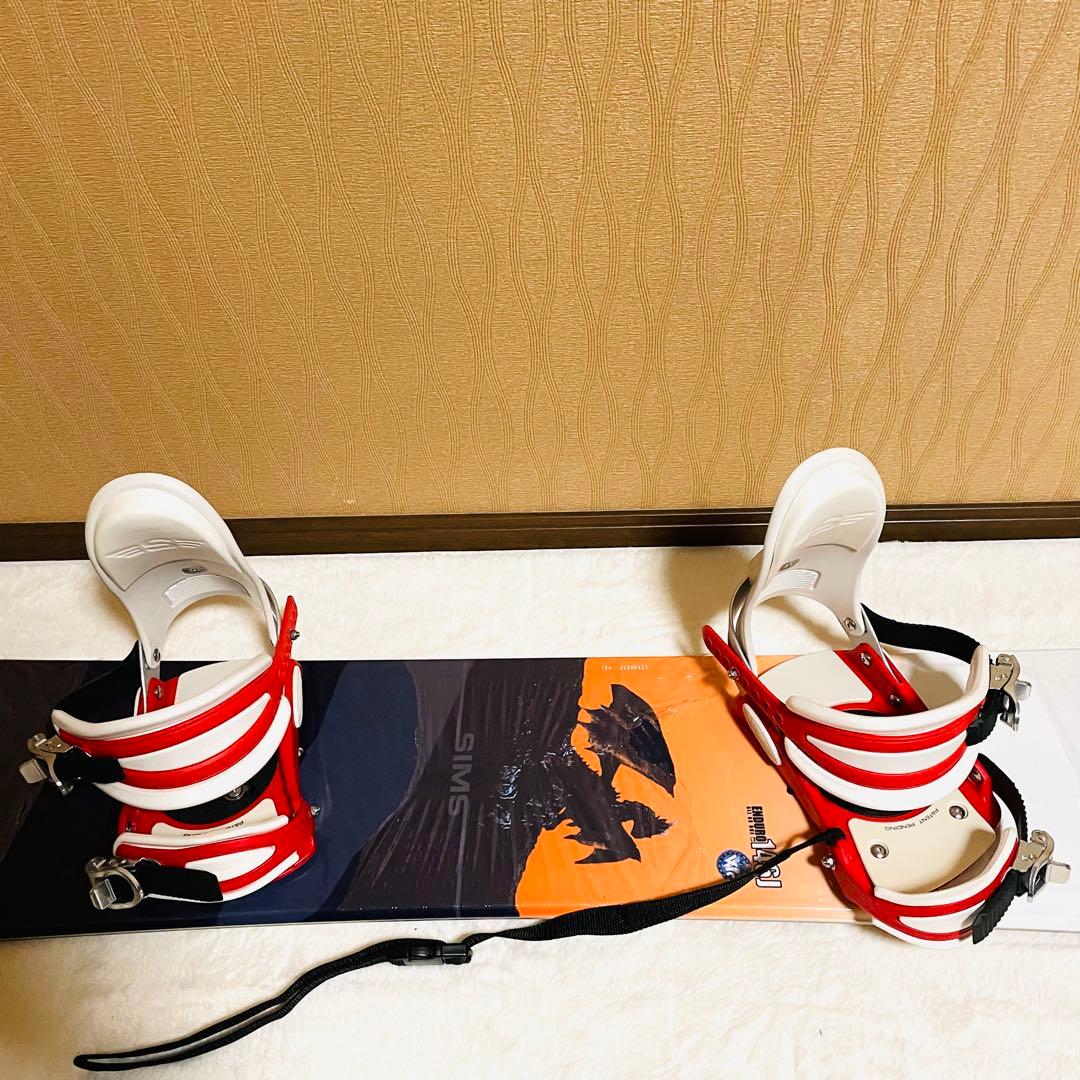 【新品】SIMSスノーボード146cmビンディングS/Mリーシュコード バッグ