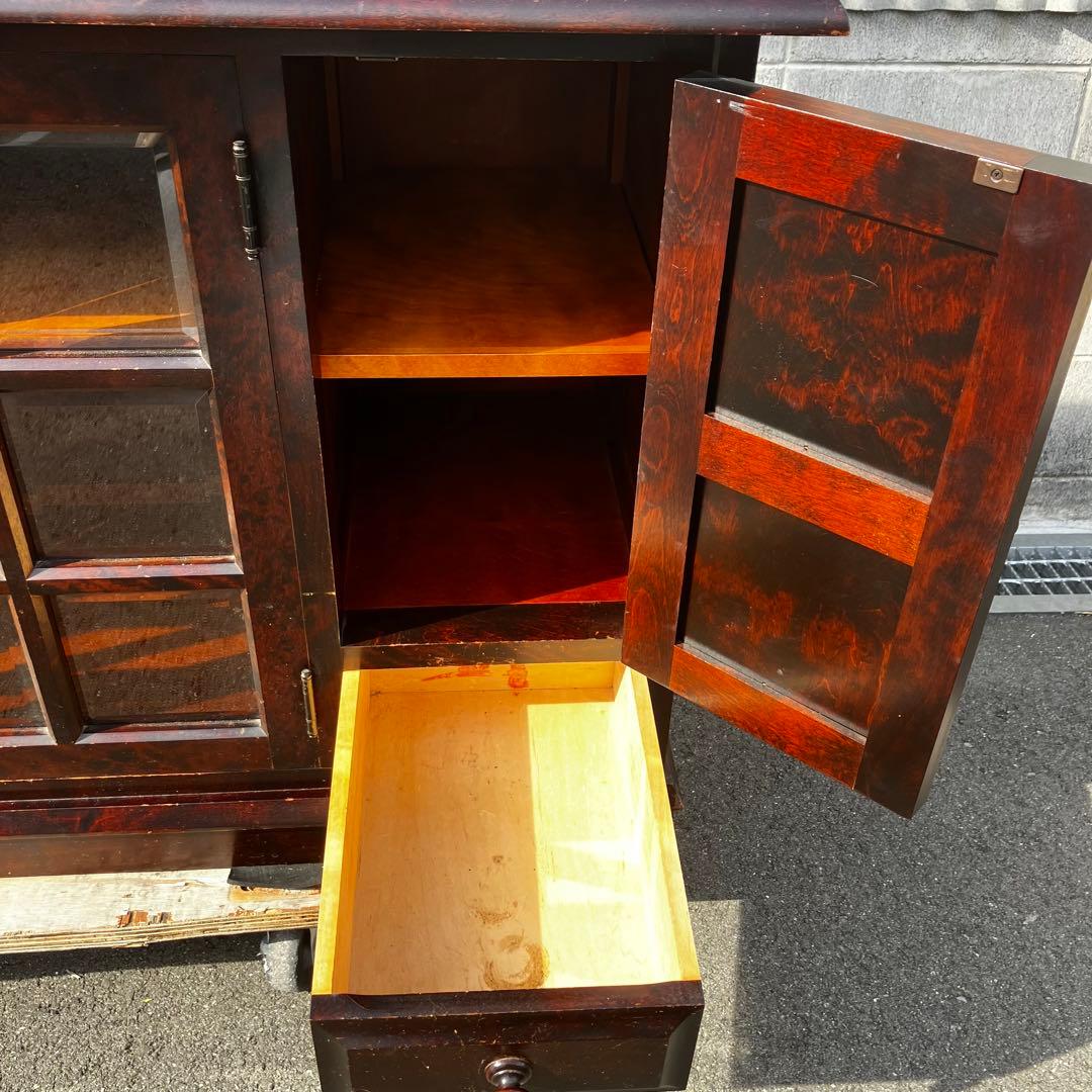 北海道民芸家具 木製サイドボード ブラウン