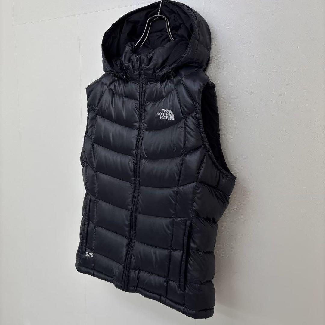 ノースフェイス 600FIL ダウンベスト ブラック レディースXL