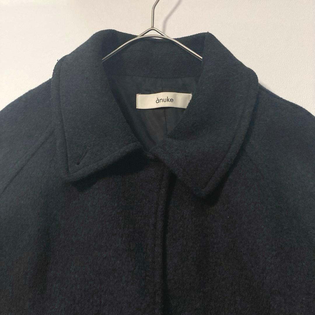 【まこと】anuke　24AW ウールステンカラーコート チャコールグレー