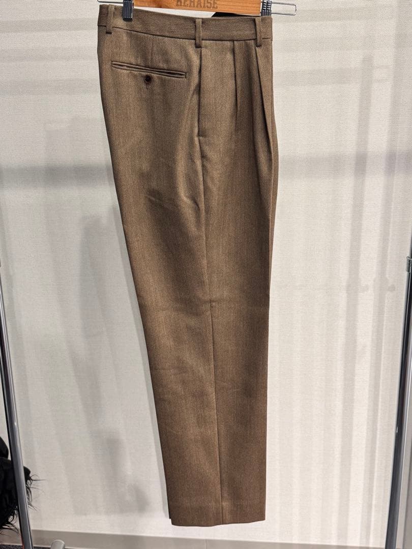 AURALEE BLUEFACED WOOL DOBBY SLACKS タグ有