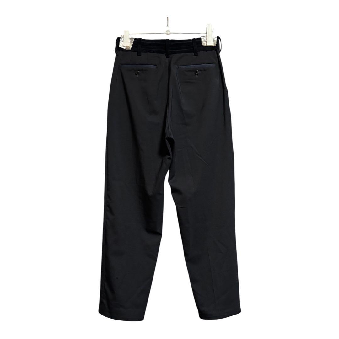 sacai 21SS ベロア切替 スーチングパンツ 1 濃紺 裾ドローコード