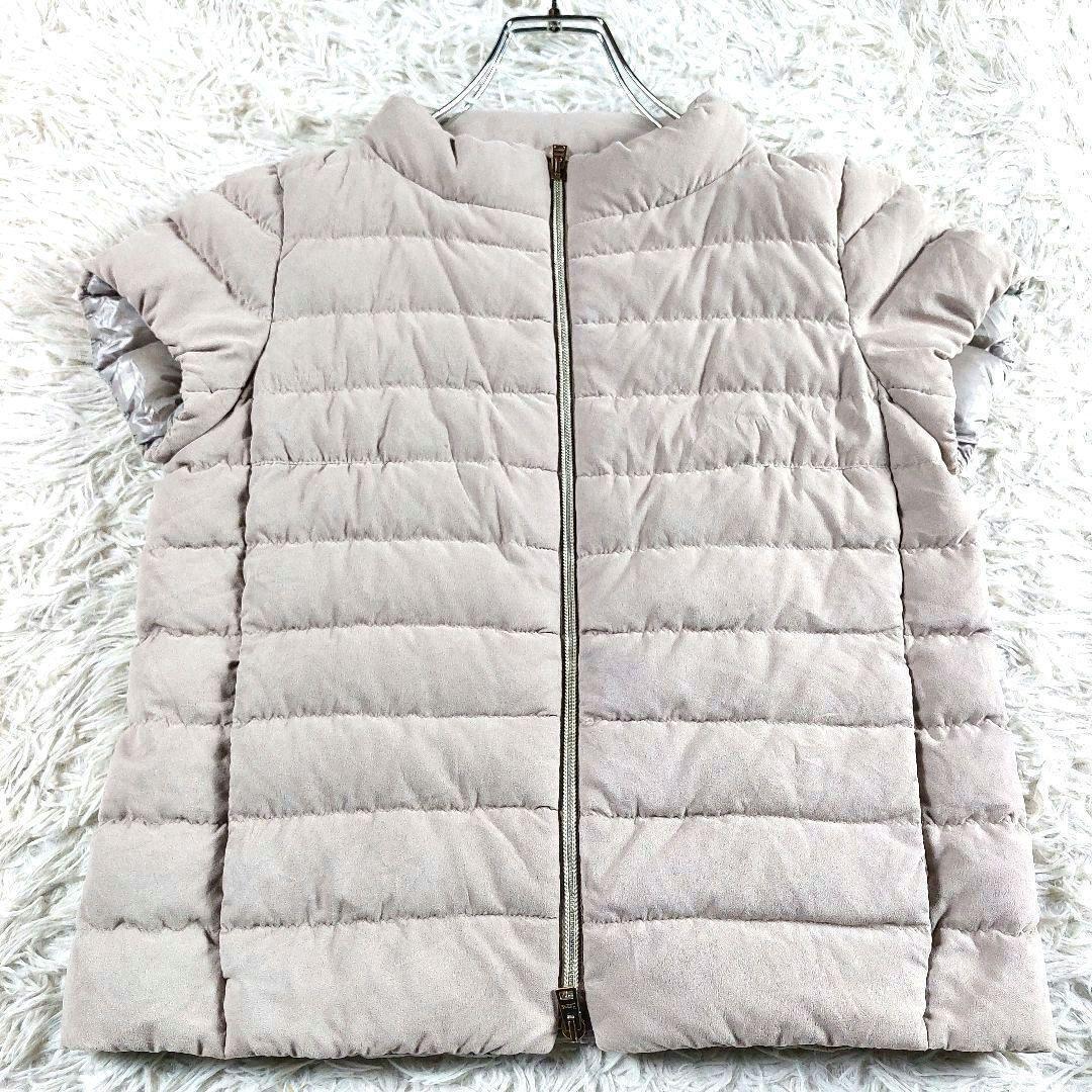 40 HERNO エミリア ケープ 大きめサイズ 超軽量 半袖 ダウンジャケット