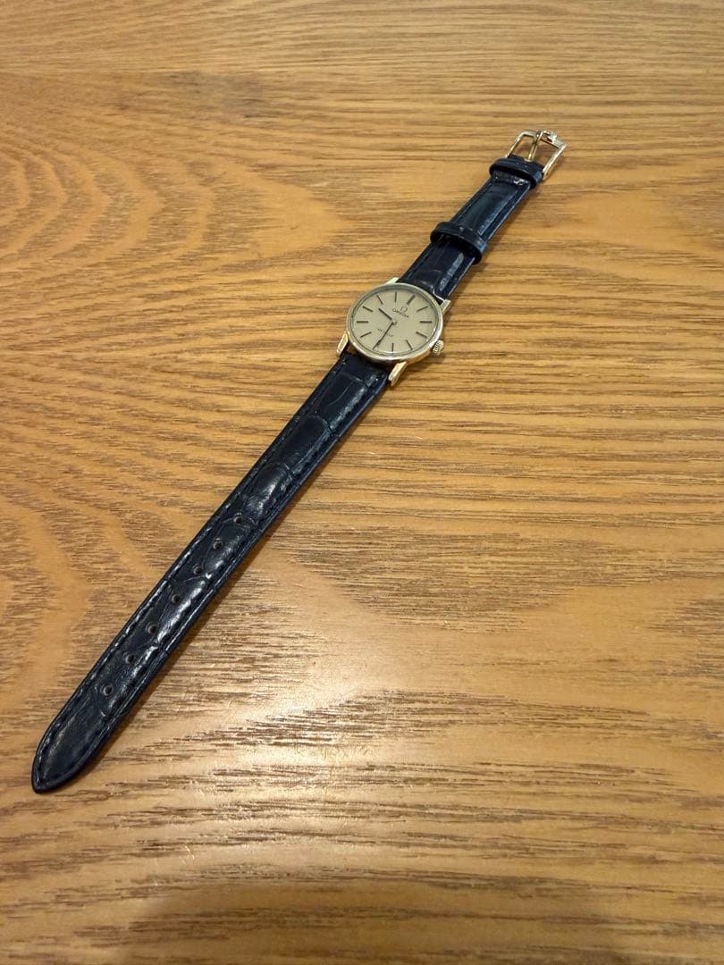 オメガ デビル ゴールド色 手巻き レディース ラウンド　新品ベルト