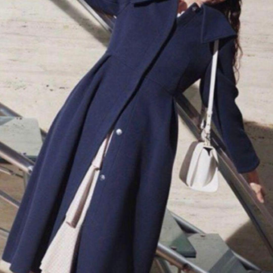 美品　CELFORD セルフォード　bellandi ビッグカラーコート　紺色