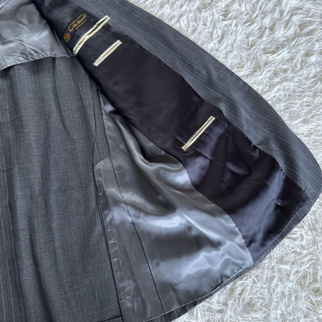 【ポールスミス】ロロピアーナSuper120'S スーツ グレーストライプ XL