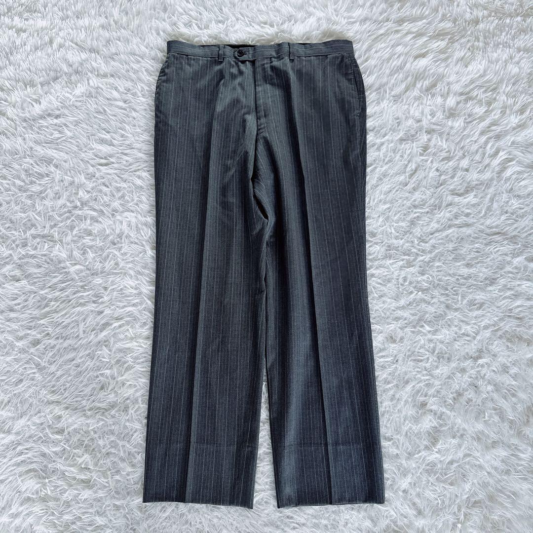 【ポールスミス】ロロピアーナSuper120'S スーツ グレーストライプ XL