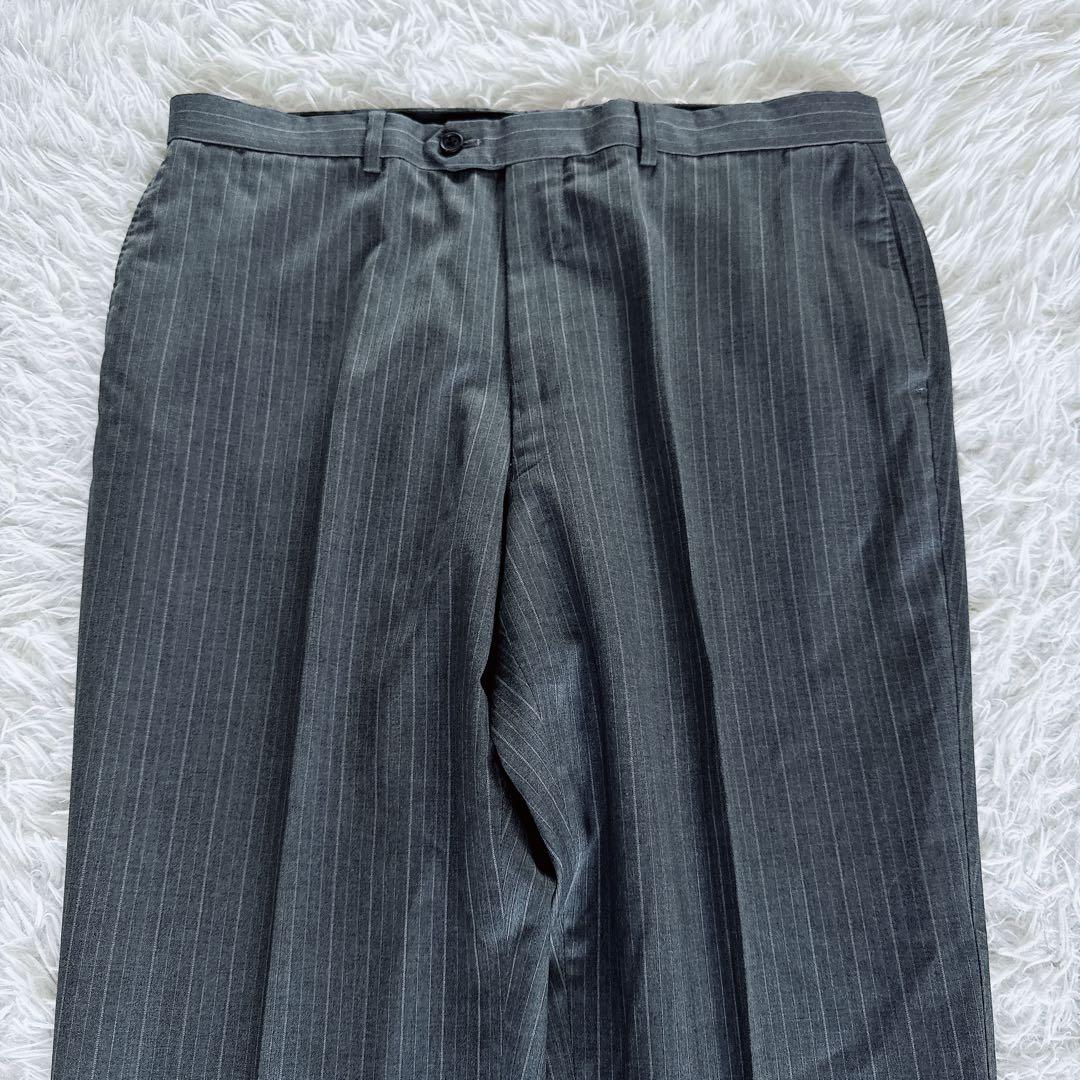 【ポールスミス】ロロピアーナSuper120'S スーツ グレーストライプ XL