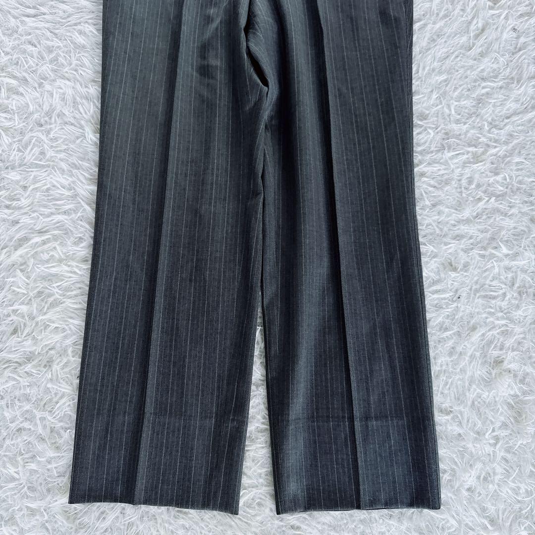 【ポールスミス】ロロピアーナSuper120'S スーツ グレーストライプ XL