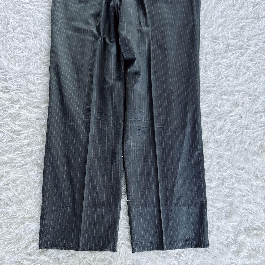 【ポールスミス】ロロピアーナSuper120'S スーツ グレーストライプ XL