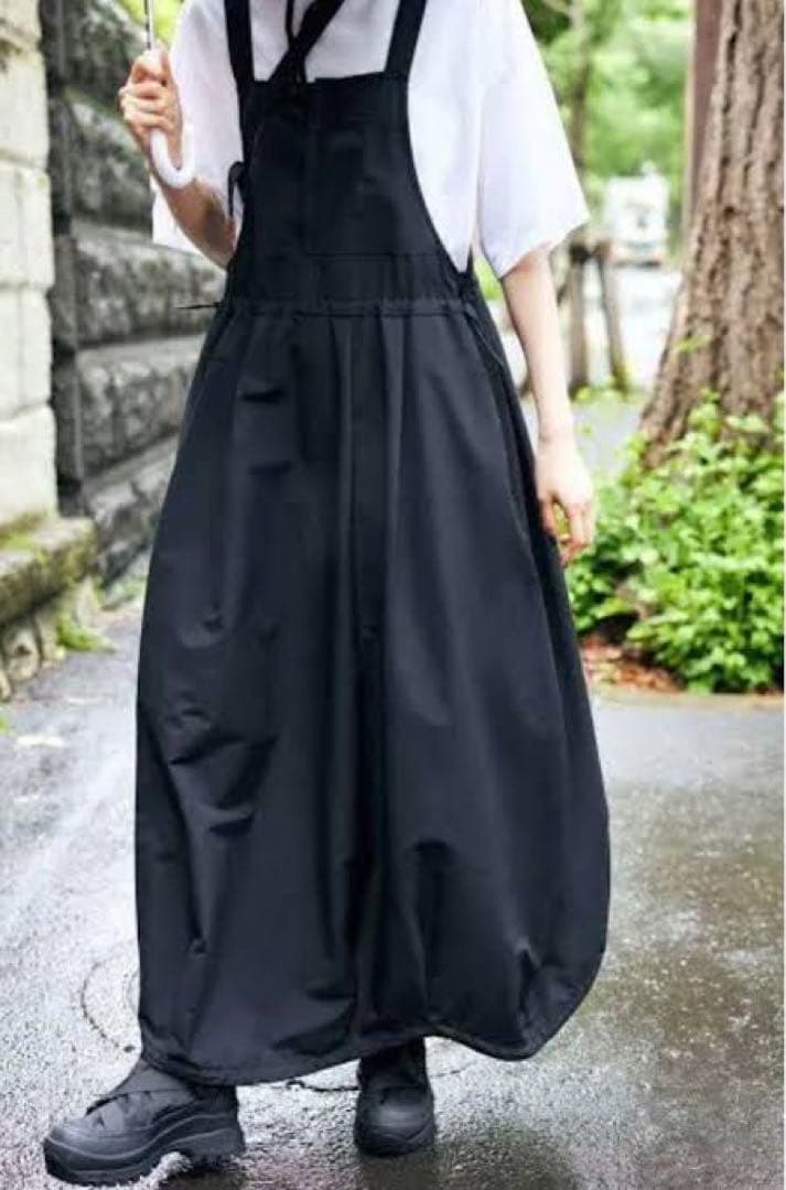 Nagonstans クロスバルーンサロペットスカート ブラック