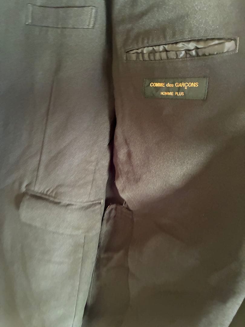 専用！！ノーカラー黒ジャケット オレンジボタン付き