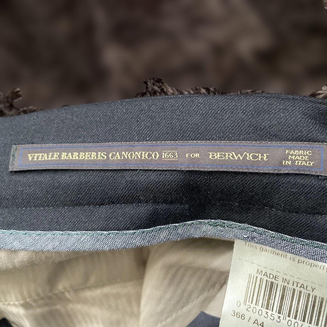 BERWICH ベルウィッチ スコッチ ウール 2プリーツ パンツ（ブラック）