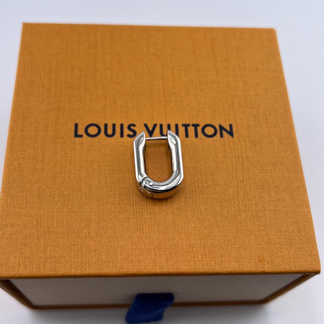 BASEルイヴィトン フープ ピアス モノグラム チェーン シルバー