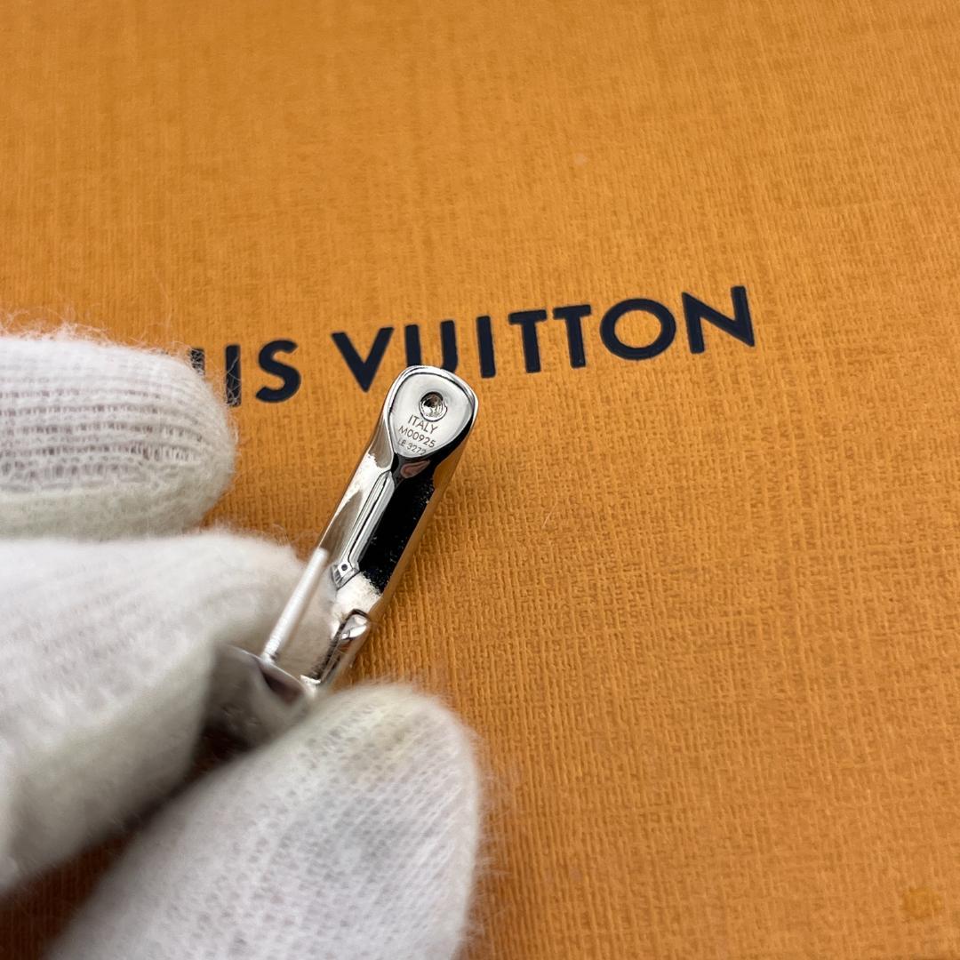 BASEルイヴィトン フープ ピアス モノグラム チェーン シルバー