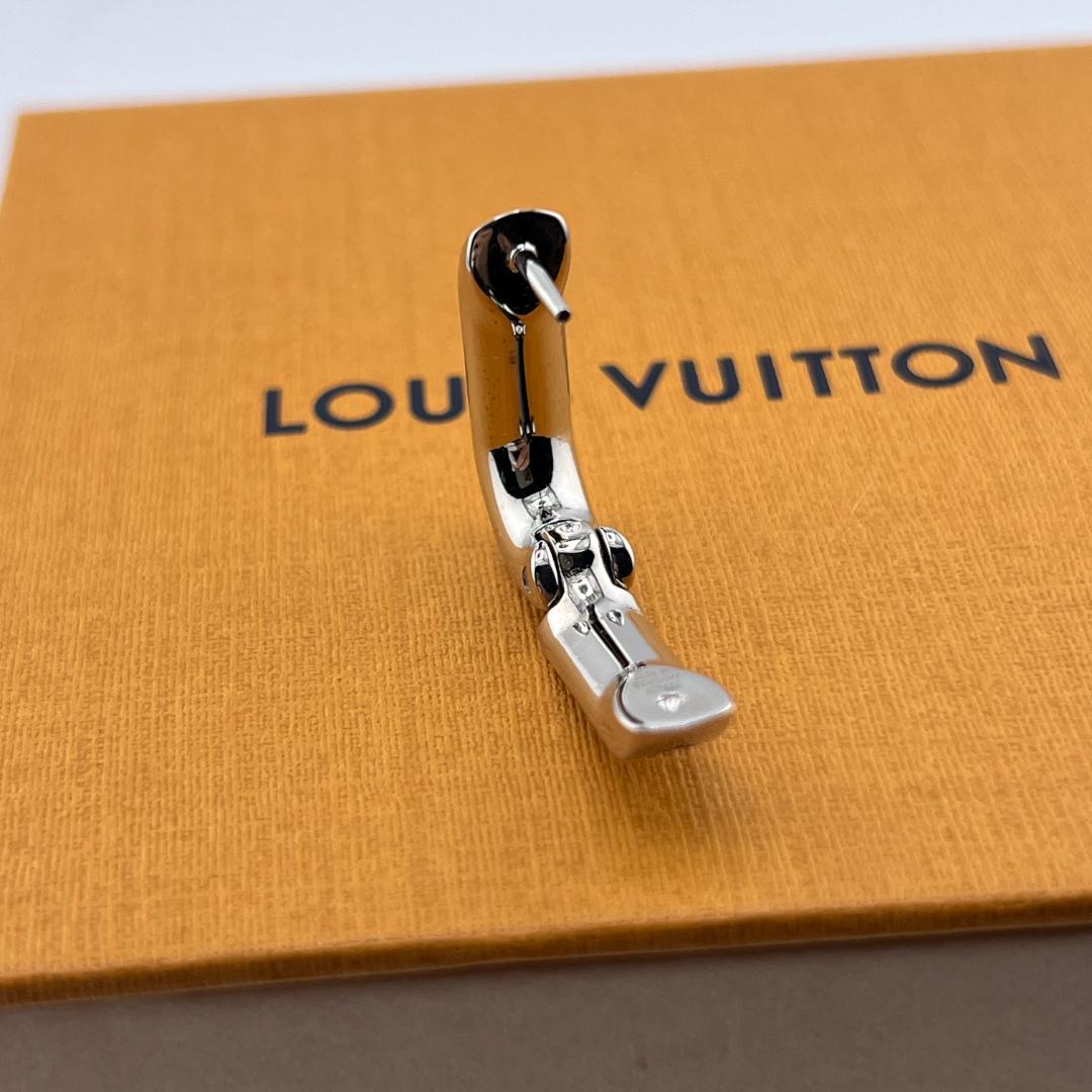 BASEルイヴィトン フープ ピアス モノグラム チェーン シルバー