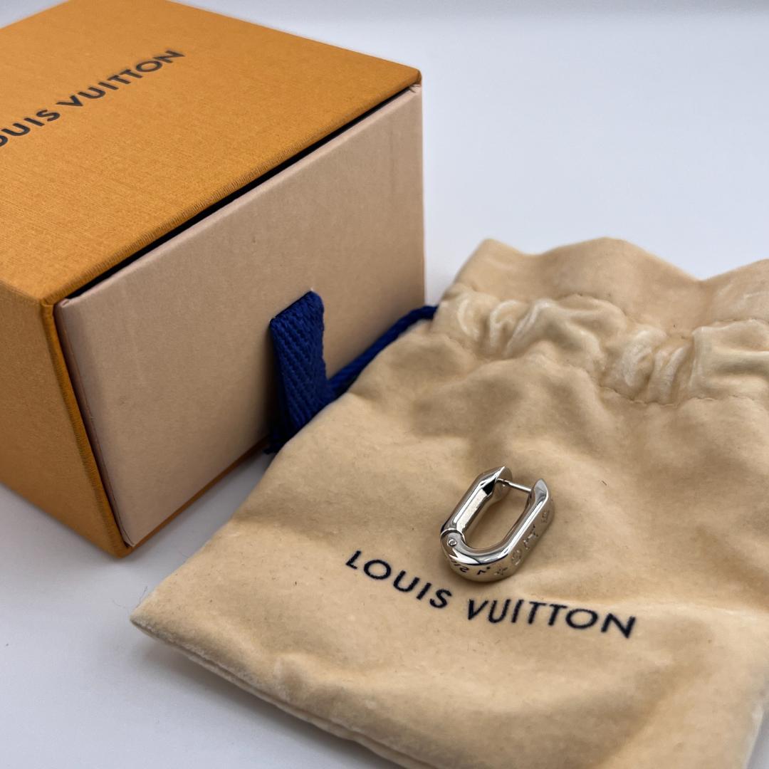 BASEルイヴィトン フープ ピアス モノグラム チェーン シルバー