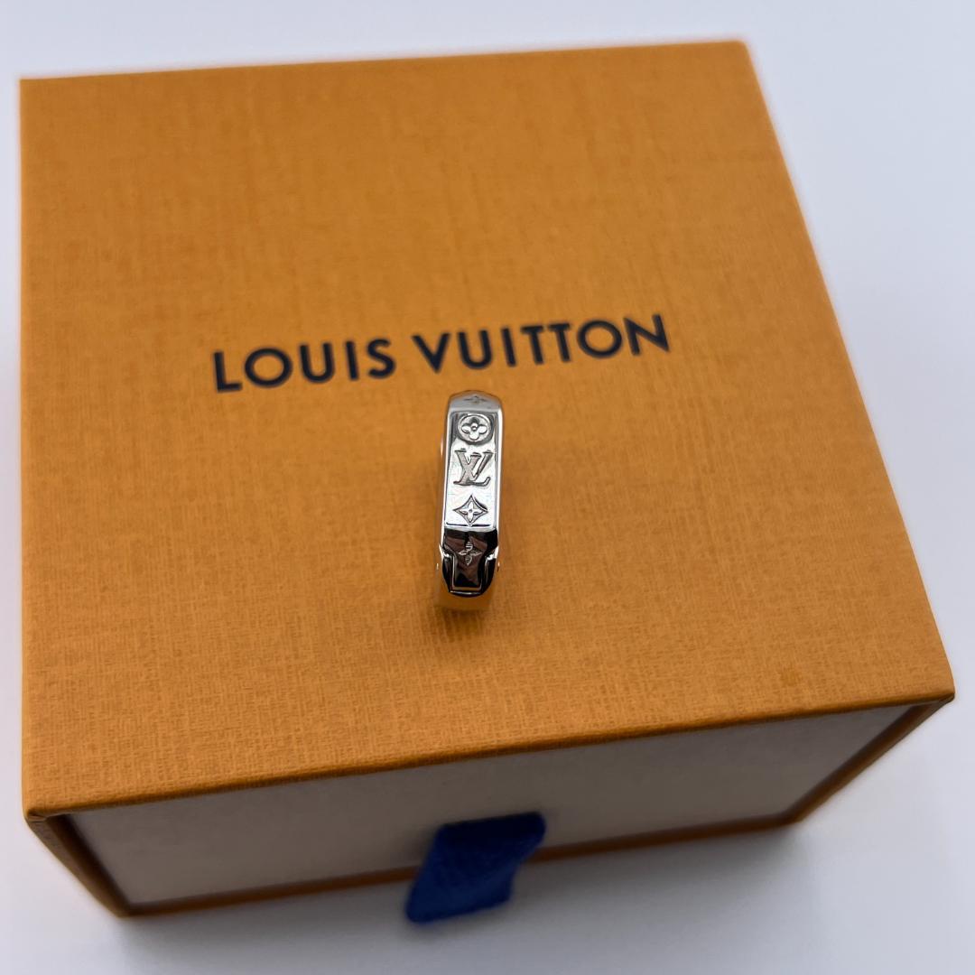 BASEルイヴィトン フープ ピアス モノグラム チェーン シルバー