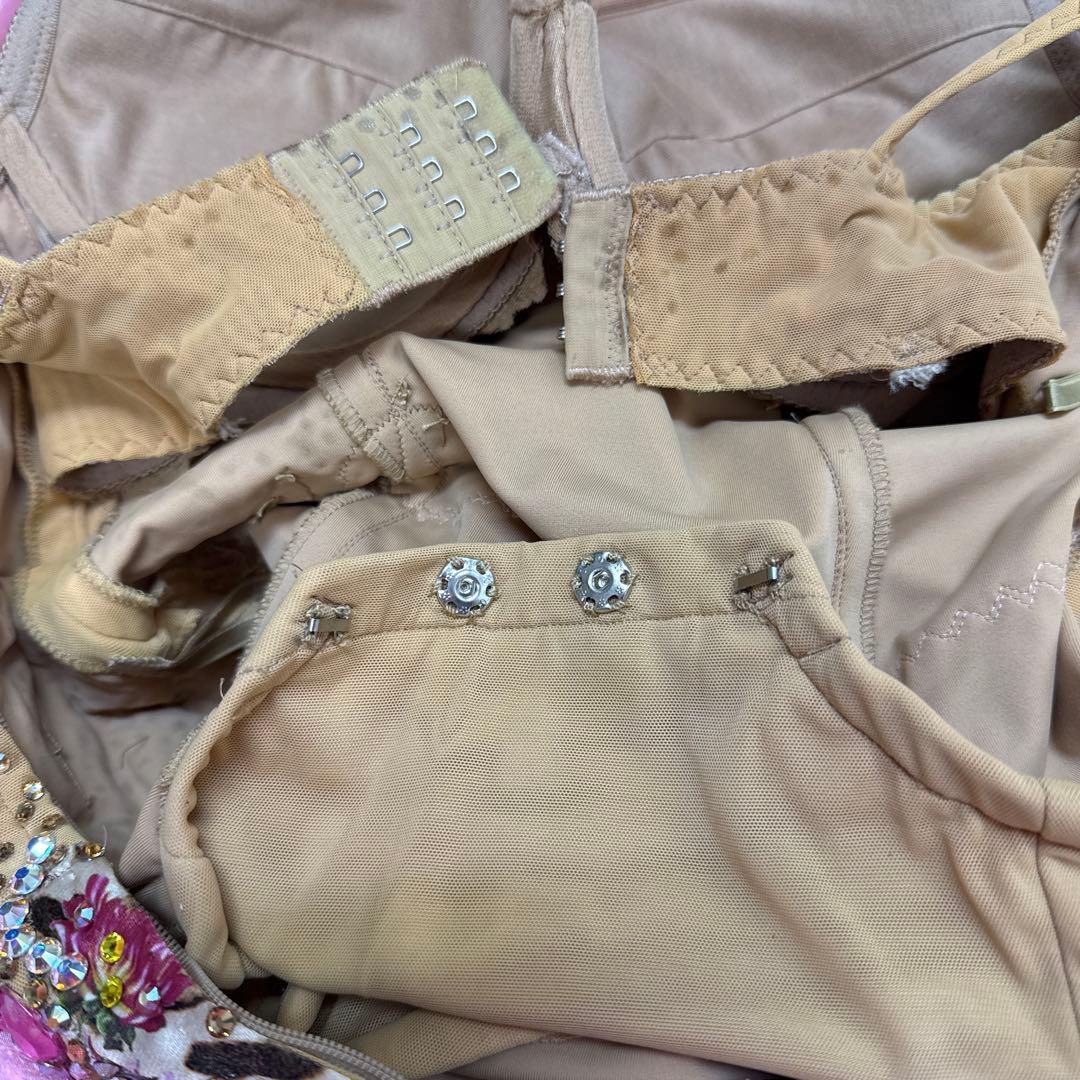 6320★Mピンク ヒョウ柄 花柄 スタンダードドレス 社交ダンス