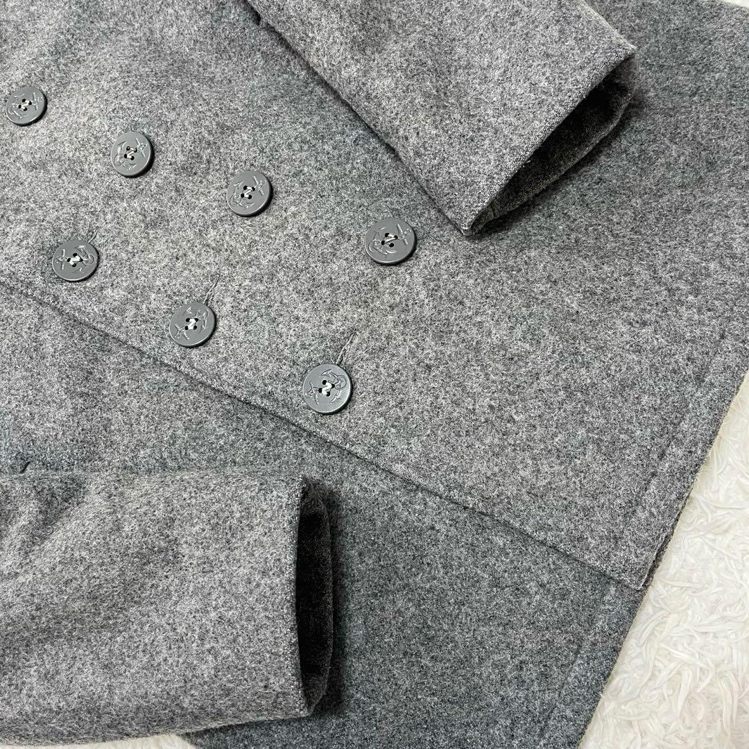 美品 Schott ピーコート メルトンウール 40 XL ダブルブレスト 灰色