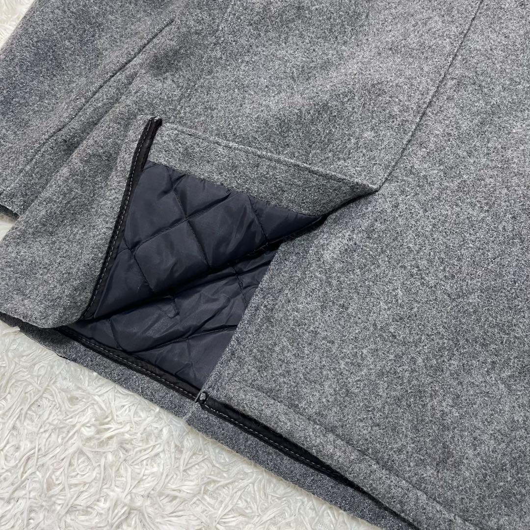 美品 Schott ピーコート メルトンウール 40 XL ダブルブレスト 灰色