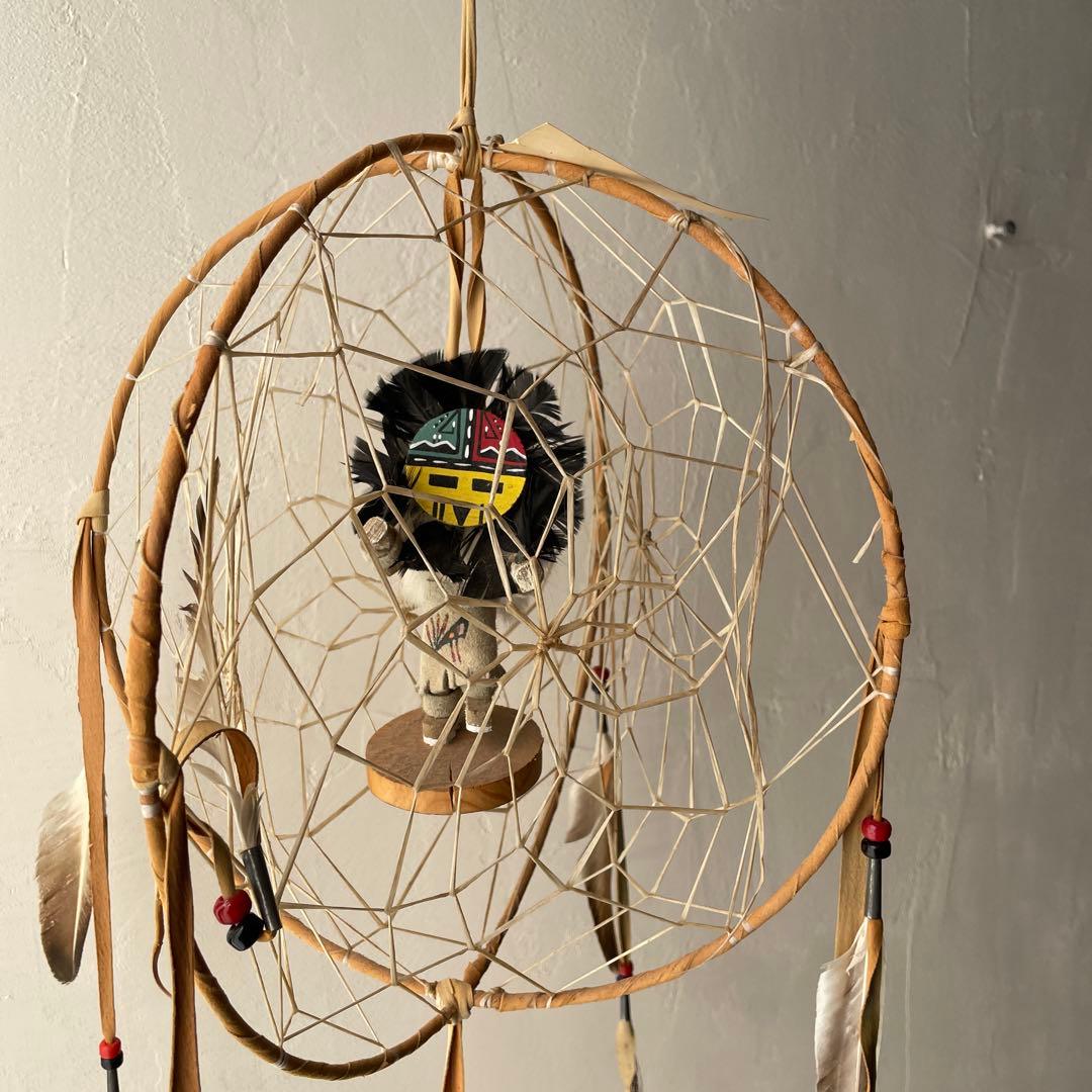 ネイティブアメリカン　ホピ族　カチナドール　サンフェイス　ドリームキャッチャー