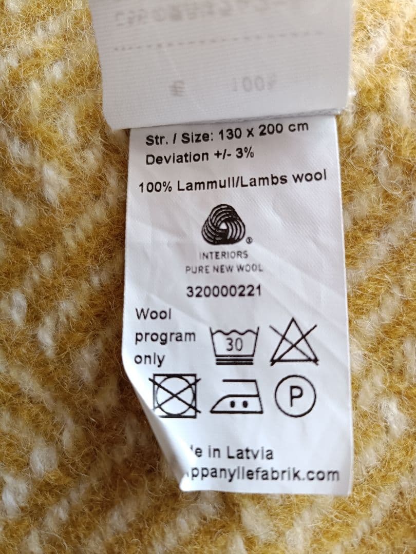 KLIPPAN ラムウール ブランケット　 毛布　クリッパン　イエロー