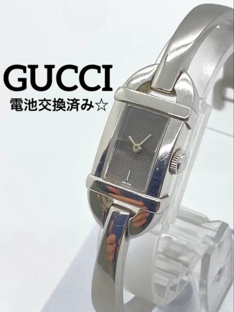 【新品電池】GUCCI グッチ 6800L グレー バングルウォッチ