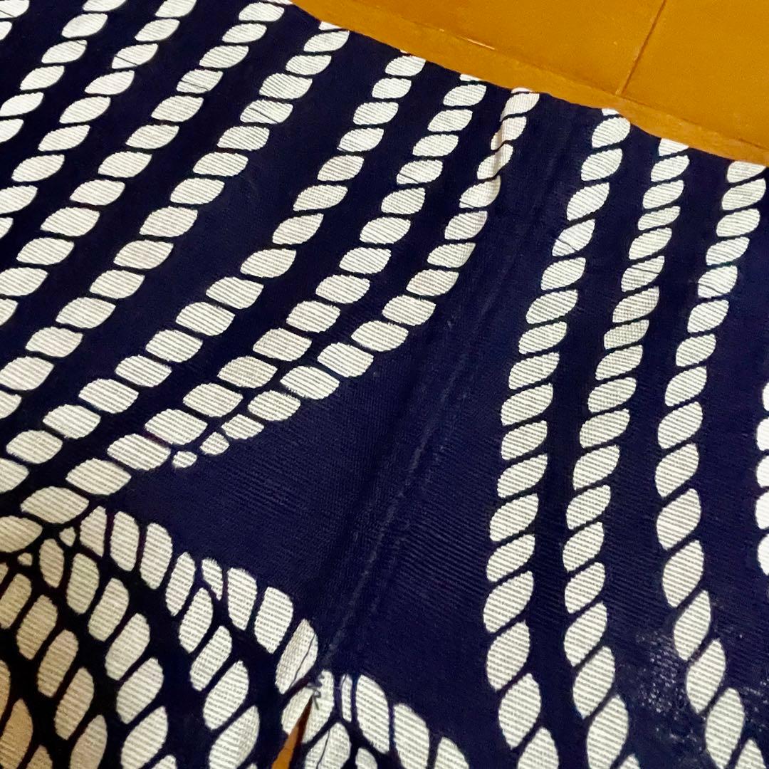 レア 芹沢銈介模様 暖簾 のれん 縄のれん文 縦84㎝×横84cm 江戸染